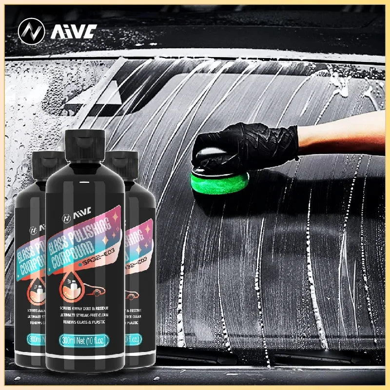 Glass Polishing Compound Car Windshield Oil Film Remover Deep Cleaner Paste Film Removal Cream Clear Window Auto Detailing