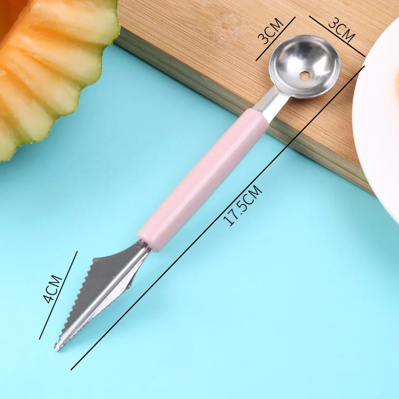 Multi Function Fruit Carving Knife Watermelon Baller Ice Cream Dig Ball Scoop Spoon Baller Kitchen DIY Cold Dishes Tools Gadgets