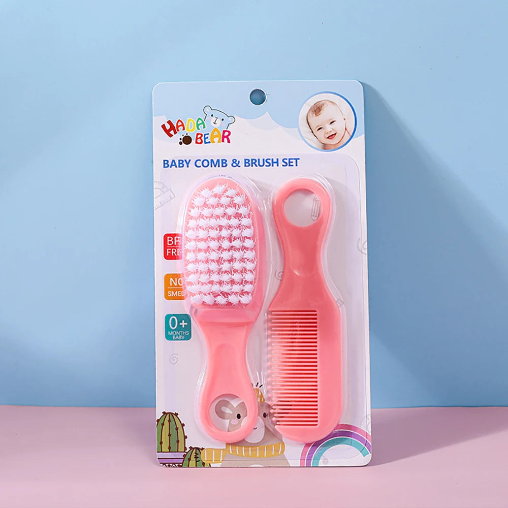 Newborn Safe Brush to remove trichum moss baby head Care brush combination Baby massage brush set