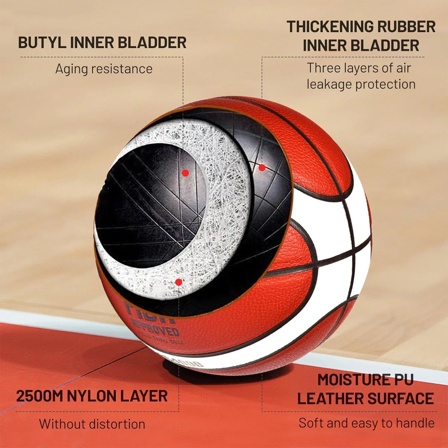 Moten Basketball BG4000 Standard Basketball PU Material for Regular Competition Basketball Wear-Resistant Size 7