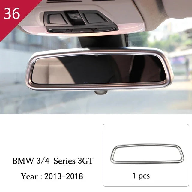 For BMW 3 4 Series F30 F31 F34 F36 Car Styling interior Buttons panel frame Decoration Cover Trim stainless steel Accessories