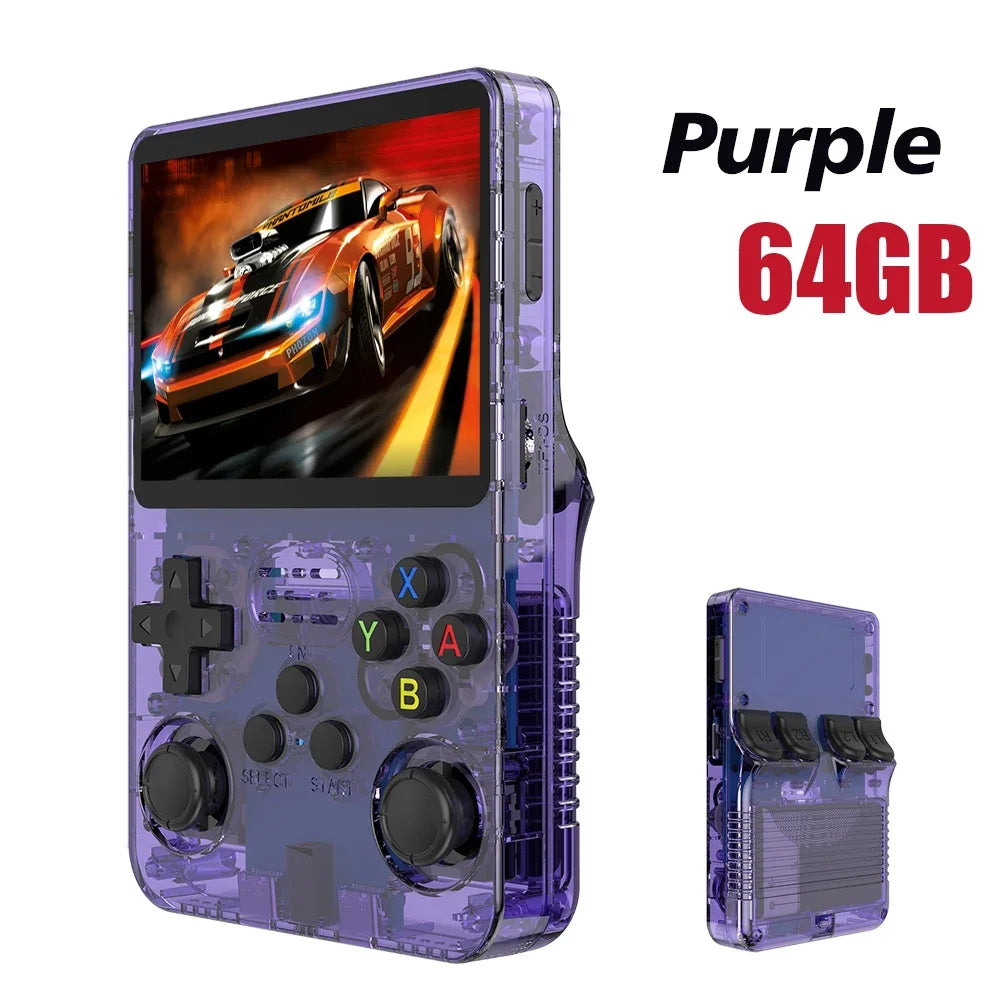 NEW Red R36S 128GB Retro Handheld Video Game Console Linux System 3.5 Inch IPS Screen Portable Pocket 64GB Gaming Boys Gift