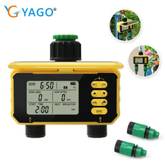 1/2 Zone Solar Irrigation Timer Digital LCD Automatic Irrigation System Outdoor Smart Garden Watering Tool Adjustable Program