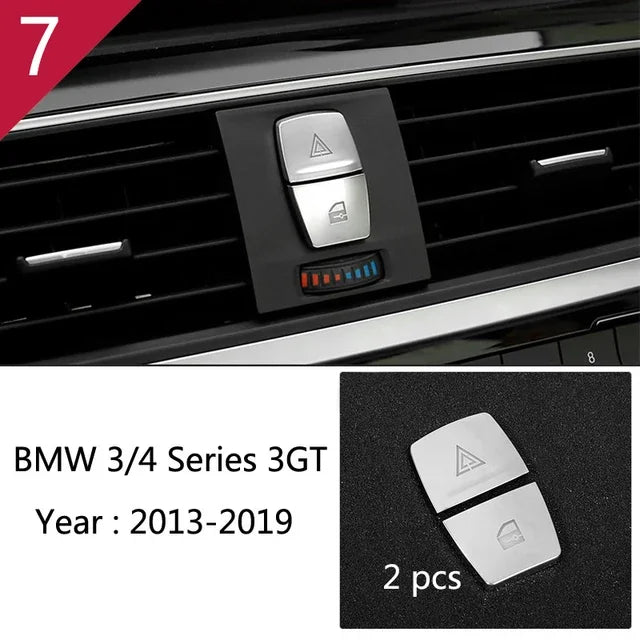 For BMW 3 4 Series F30 F31 F34 F36 Car Styling interior Buttons panel frame Decoration Cover Trim stainless steel Accessories