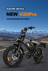 electric bike upgraded V20PRO1000W48V15AH off-road mountain beach riding for men 45KM/H with rear seat rack electric bike