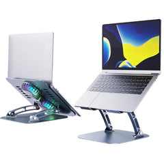 Foldable Notebook Stand with 2 Cooling Fan Notebook Laptop Riser Metal Holder Computer Stand for Tablet Notebook Up To 15.6 Inch