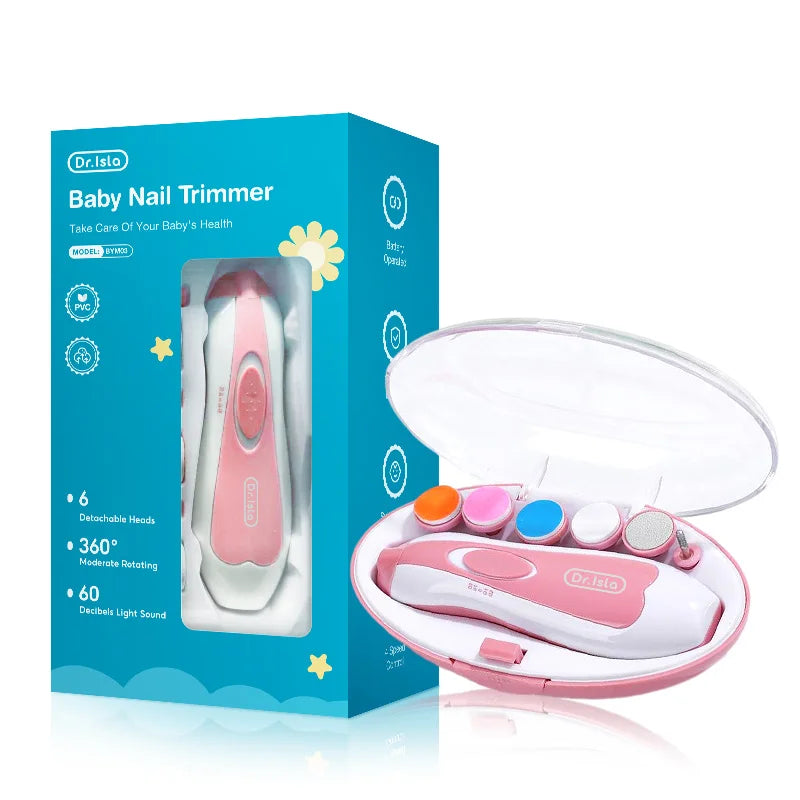 Dr.isla Electric baby Nail clipper LED Light Baby Nail Trimmer Baby Care Set 4-speed speed Adjustment With Low Noise