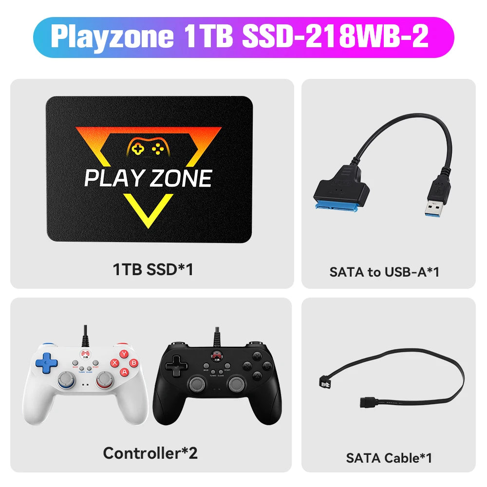 1TB Game SSD&Game Video Consoles With 16000+ Games For PS5/PS4/PS3/Xbox/Xbox one/Switch Plug&Play For WIN PC Launchbox&Playnite