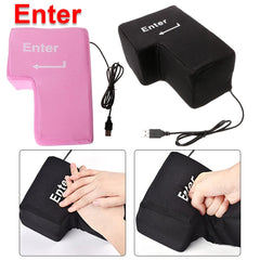 Anti-Stress Computer Huge Enter Key Big USB Keyboard Vent Button Pillow Desktop Stress Reliever Cushion USB Big Enter Key