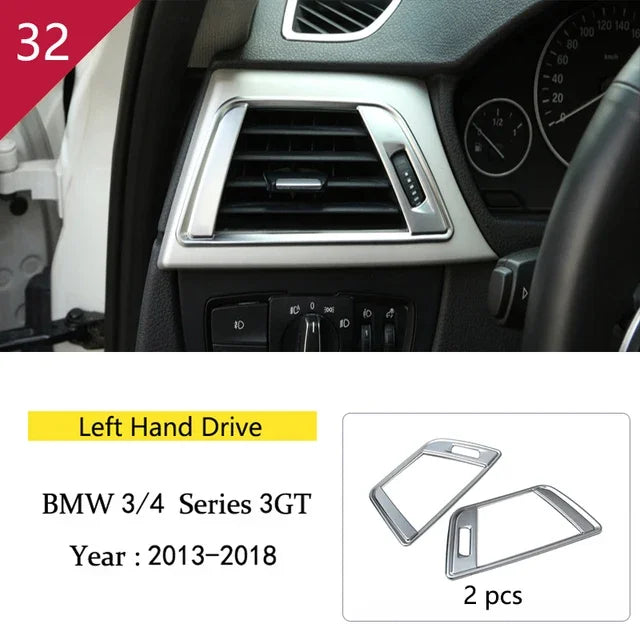 For BMW 3 4 Series F30 F31 F34 F36 Car Styling interior Buttons panel frame Decoration Cover Trim stainless steel Accessories