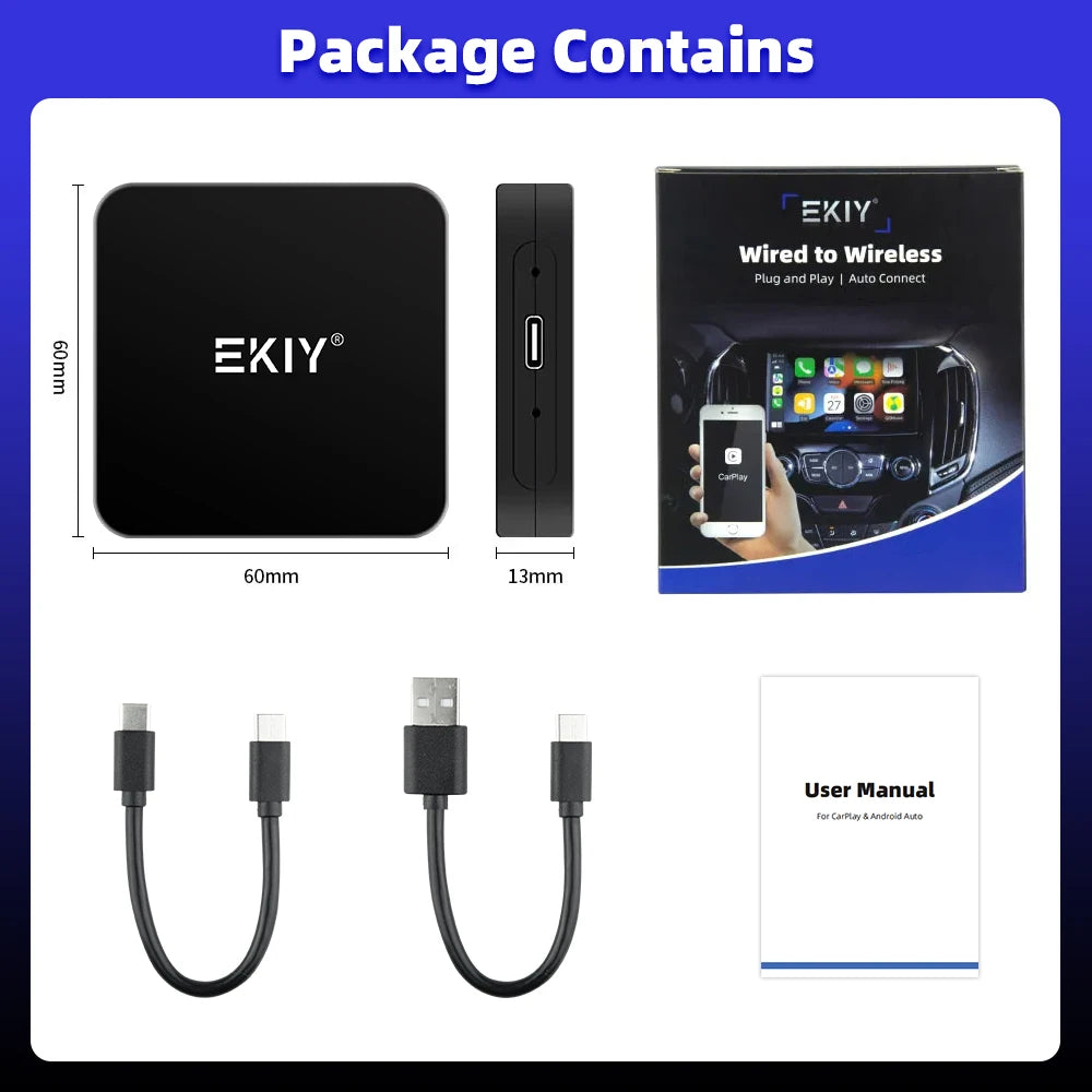 EKIY Mini Carplay Smart Box Wireless Android Auto Adapter Car Play Dongle Plug And Play For Volkswagen Toyota Peugeot Volvo