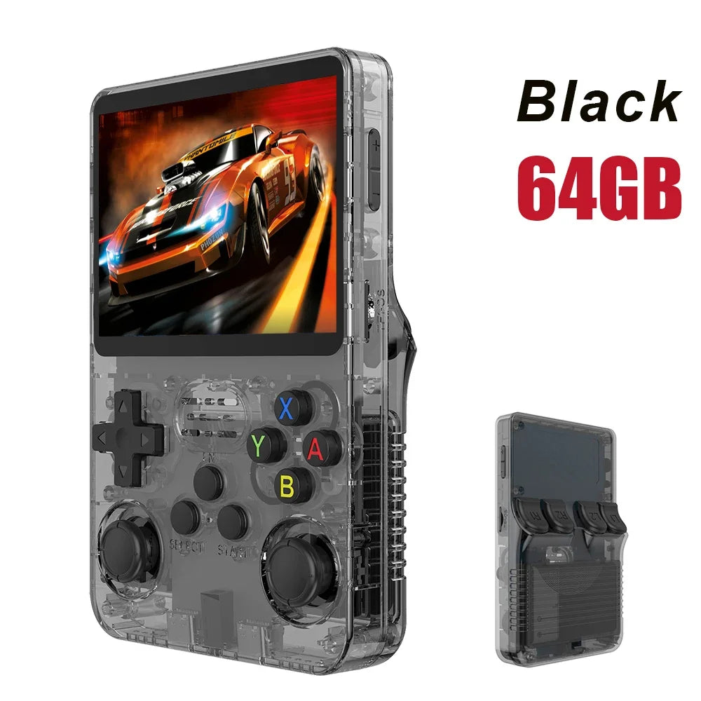 NEW Red R36S 128GB Retro Handheld Video Game Console Linux System 3.5 Inch IPS Screen Portable Pocket 64GB Gaming Boys Gift