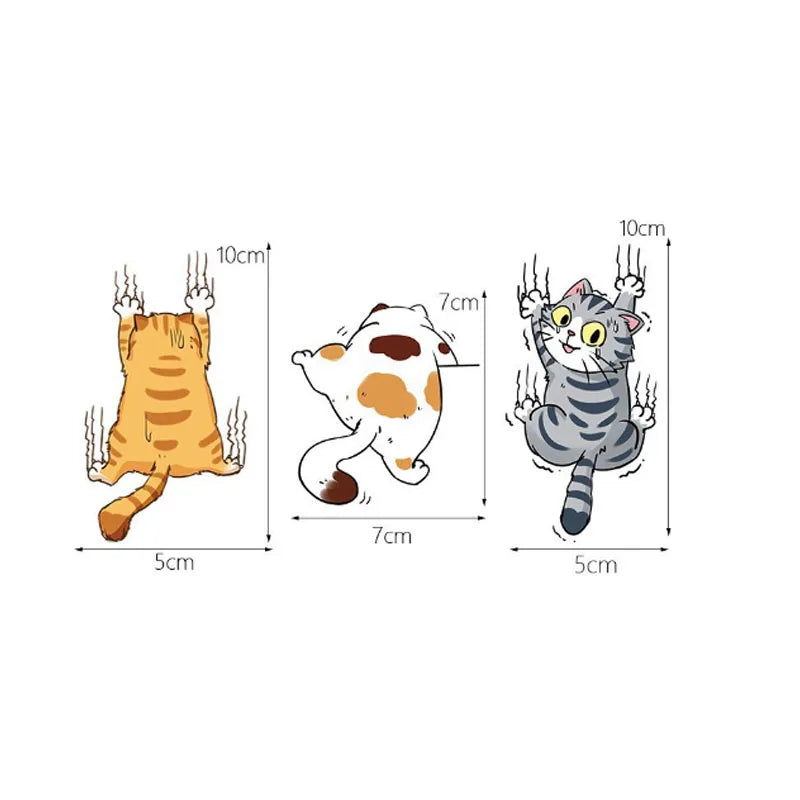 Three Cats Funny Car Sticker Cat Climbing Pet Animal Styling Stickers Car Body Decoration Creative Decals Auto Decor Accessories