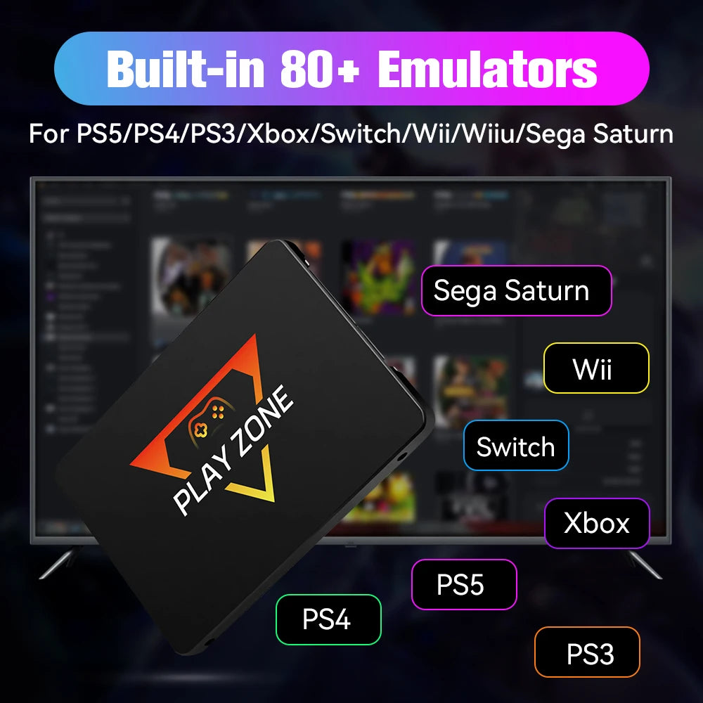 1TB Game SSD&Game Video Consoles With 16000+ Games For PS5/PS4/PS3/Xbox/Xbox one/Switch Plug&Play For WIN PC Launchbox&Playnite