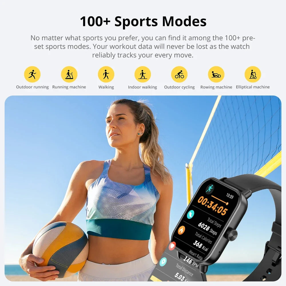 COLMI Voice Calling Smartwatch Men 24H Health Monitor 100+ Sports Modes, Bluetooth Smart Watch Women 1.9 inch Display