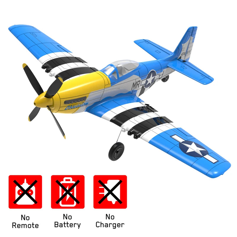 P51 Mustang 400MM RC Airplane 2.4G 4CH 6 Axis RTF One Key Aerobatic RC Aircraft with Xpilot Stabilization Warbird Plane