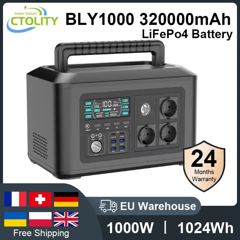 2600W Portable Power Station 1800W 1000W Solar Generator 600W LiFePo4 Batteries 220V Energy Storage Supply Camping Campervan RV