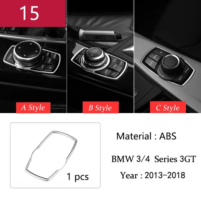 For BMW 3 4 Series F30 F31 F34 F36 Car Styling interior Buttons panel frame Decoration Cover Trim stainless steel Accessories