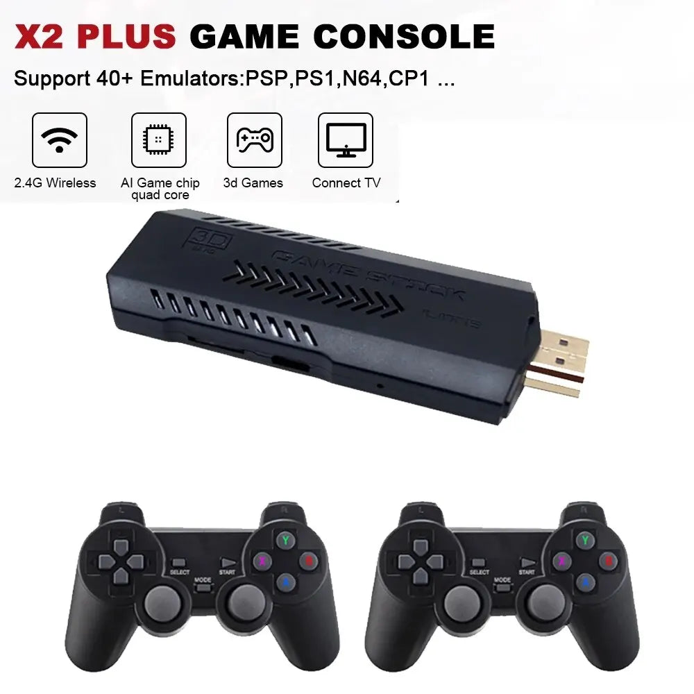 X2 Plus 256G 50000 Game GD10 Pro 4K Game Player 3D HD Retro Video Game Console Wireless Controller TV 50 Emulator For Kids Gifts