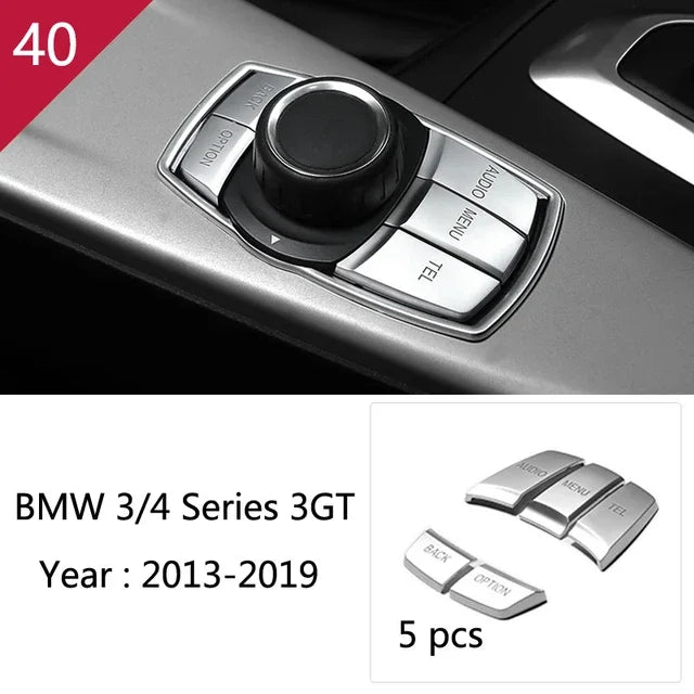 For BMW 3 4 Series F30 F31 F34 F36 Car Styling interior Buttons panel frame Decoration Cover Trim stainless steel Accessories