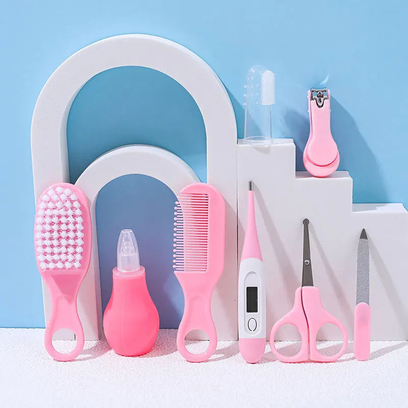 8-piece Comb Nose Inhaler EVA Package Care Set 8pcs Cute Newborn Baby Multifunctional Baby Nail Clippers