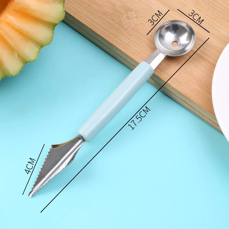 Multi Function Fruit Carving Knife Watermelon Baller Ice Cream Dig Ball Scoop Spoon Baller Kitchen DIY Cold Dishes Tools Gadgets