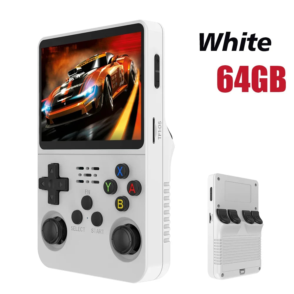 NEW Red R36S 128GB Retro Handheld Video Game Console Linux System 3.5 Inch IPS Screen Portable Pocket 64GB Gaming Boys Gift