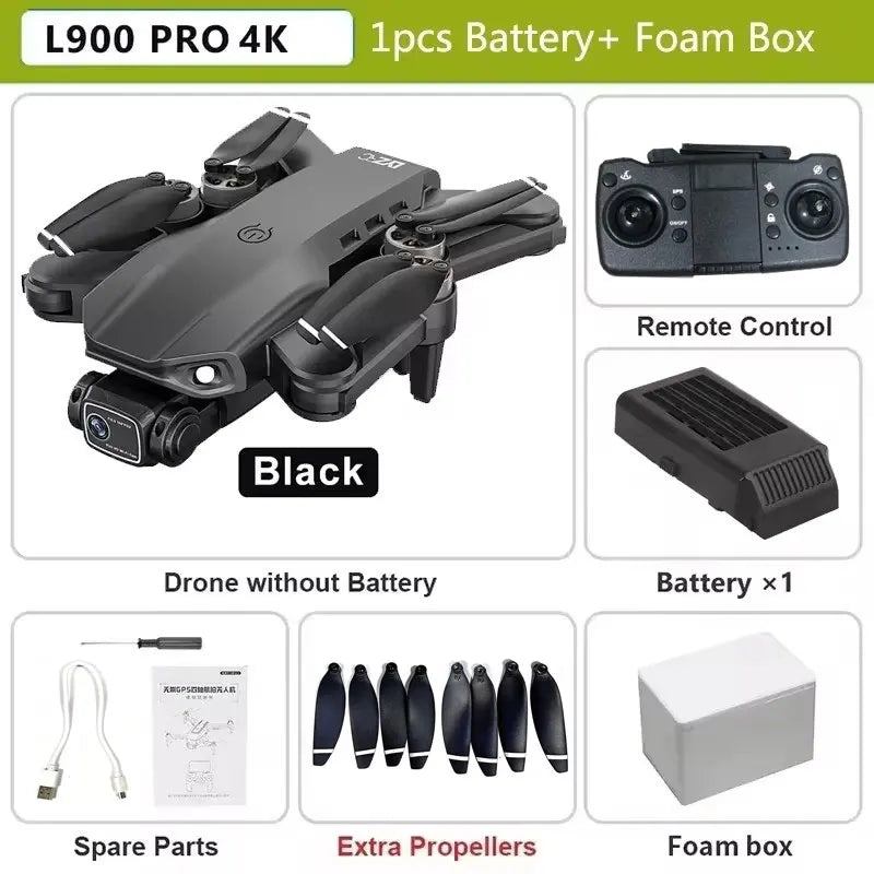 L900 Pro GPS Drone 4K Professional HD Dual Camera 5G Wifi Photography Brushless Foldable Quadcopter RC Distance 1.2KM Dron Toy