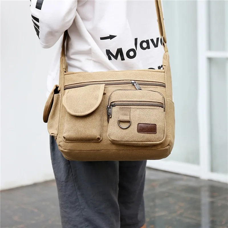 Men Canvas Shoulder Bags Casual Tote Travel Men's Crossbody Bag Luxury Messenger Bags Fashion High Quality Handbag