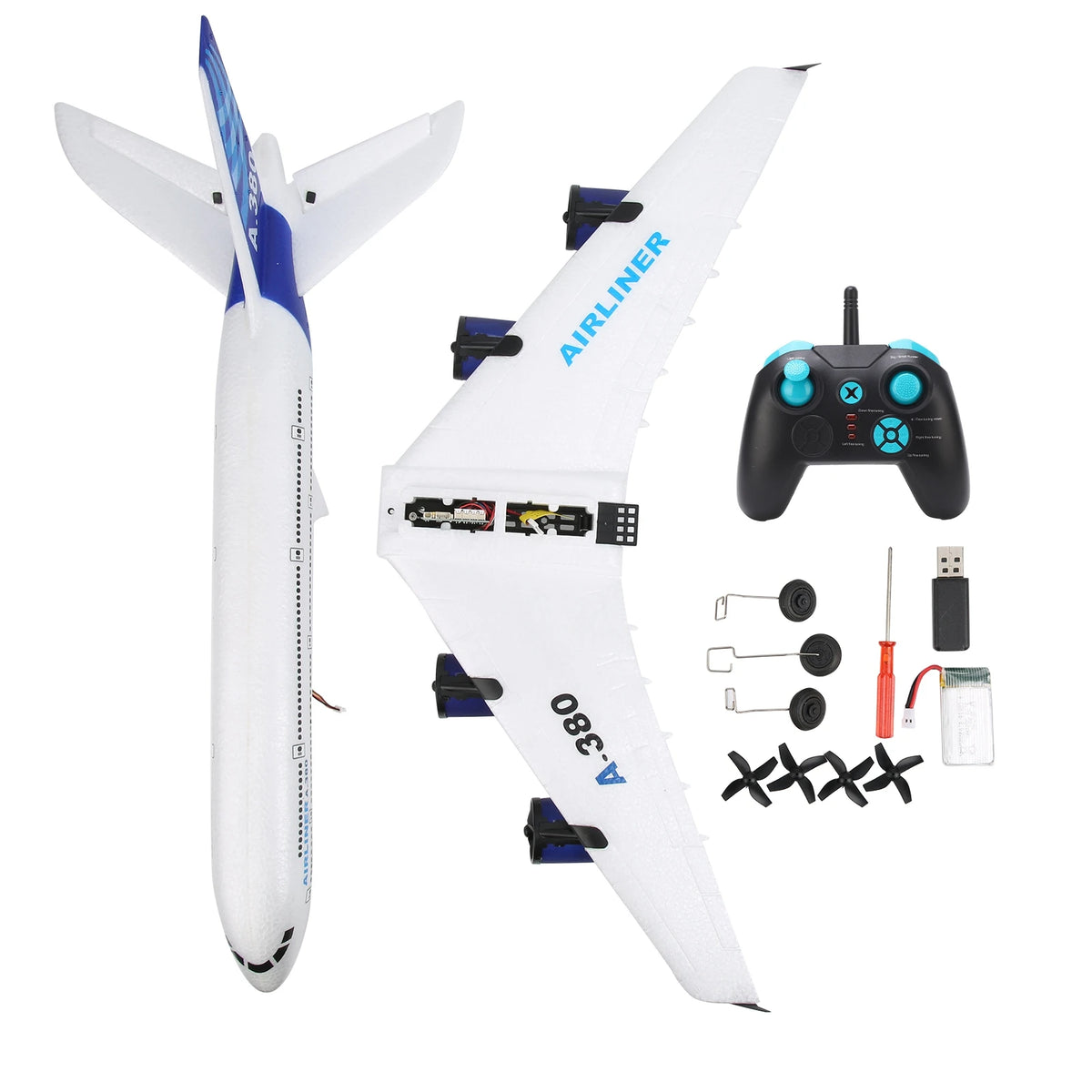 2.4GHz RC Plane A380 3CH RC Airplane 2.4GHz RC Plane Gliders Coreless Motor Fixed Wing Plane Toys RC Plane Gliders RC Airplane