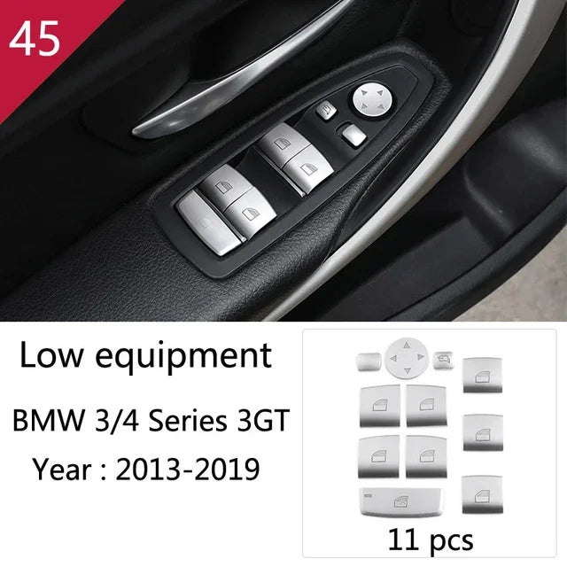 For BMW 3 4 Series F30 F31 F34 F36 Car Styling interior Buttons panel frame Decoration Cover Trim stainless steel Accessories