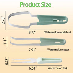 3-in-1 Watermelon Cutter Slicer Tool, Stainless Steel Water melon Fork Popsicle Watermelon Knife Fruit Cutter Kitchen Gadgets