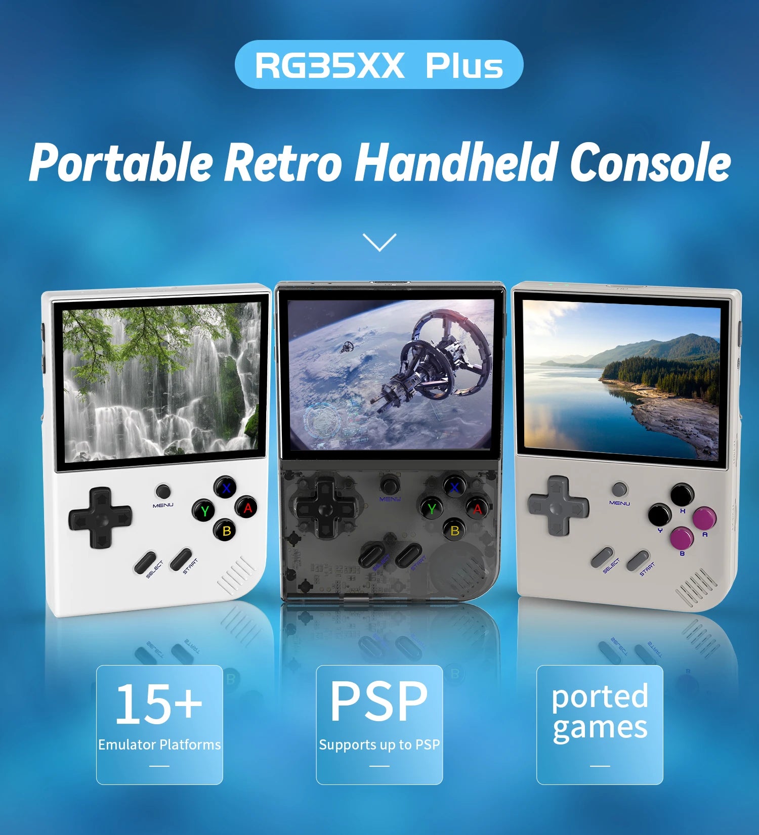 ANBERNIC RG35XX Plus Retro Handheld Game Player Console 5000+ Classic Games Support Wireless/Wired Controlle HD-MI TV Output