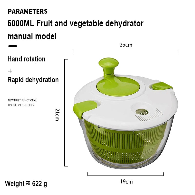 Vegetable Dehydrator Electric Quick Cleaning Dryer Fruit and Vegetable Dry and Wet Separation Draining Salad Spinner Home Gadget