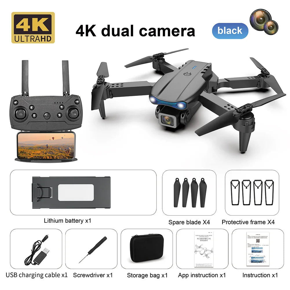 KBDFA K3 E99 Pro Drone Professional Quadcopter Obstacle Avoidance Drones RC Helicopters 4K Dual Camera Dron Remote Control Toys