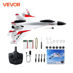 VEVOR SU27 RC Plane 2.4G  Remote Control Flying Model Glider Airplane with 2 Batteries Aircraft Foam Toys for Children Gifts