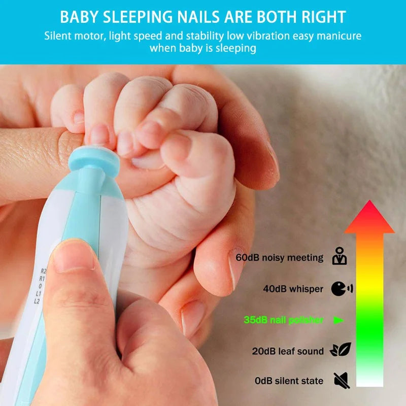 Dr.isla Electric baby Nail clipper LED Light Baby Nail Trimmer Baby Care Set 4-speed speed Adjustment With Low Noise