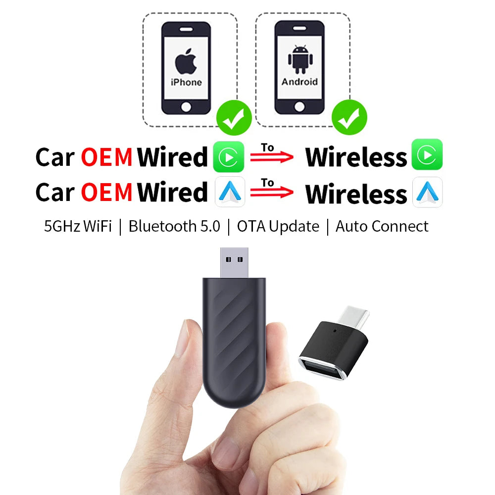 EKIY Mini Carplay Smart Box Wireless Android Auto Adapter Car Play Dongle Plug And Play For Volkswagen Toyota Peugeot Volvo