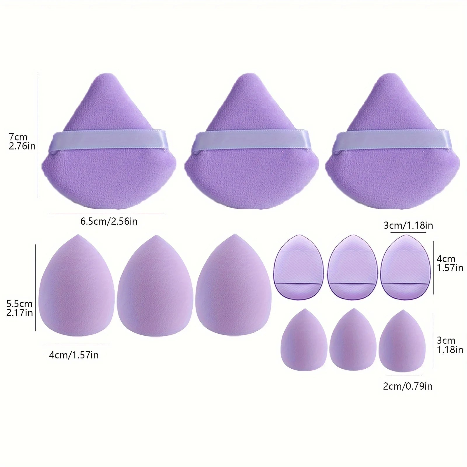 12Pcs Professional Makeup Sponge Set - Soft, Gentle, Multi-Purpose Tools for Perfect Foundation, Powder and Blush Application