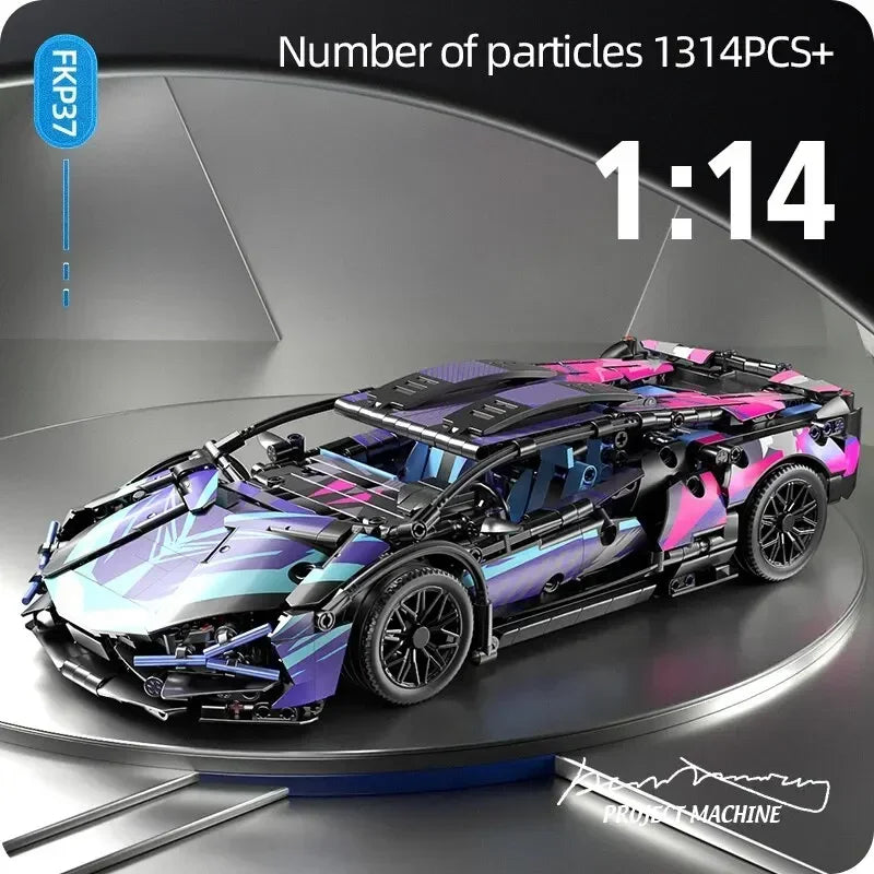 1:14 Technical 1280Pcs Racing Sport Car 42115 Model Building Blocks Mechanical Speed Vehicle Supercar Brick Toys Kid Adult Gifts