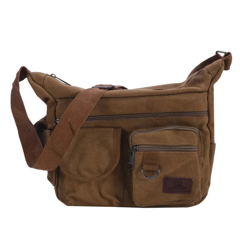 Men Casual Sling Bag Messenger Crossbody Shoulder Unisex Travel Outdoor Vintage Bags