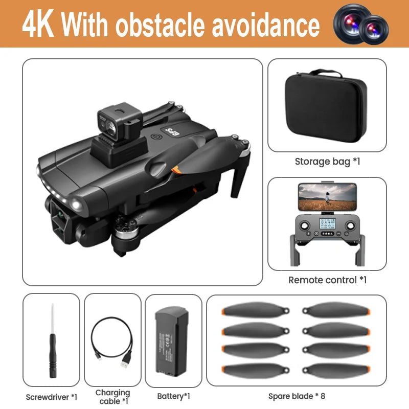 For Xiaomi V198GPS Drone ESC 8K Profesional HD Camera Brushless Obstacle Avoidance Aerial Optical Foldable Quadcopter Mini Dron