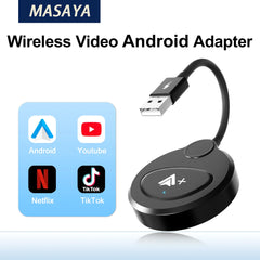 Wireless Android Auto Video Wireless Adapter Carplay with Netflix/YouTube/ TikTok For OEM Wireless Android Cars