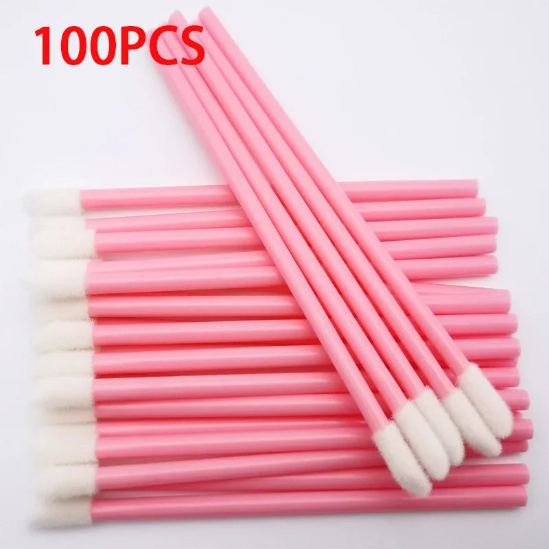 100PCS Disposable Lip Brush Makeup Brushes Eyelashes Extension Applicator Lipstick Wands Set Cosmetic Colourful Make Up Tools