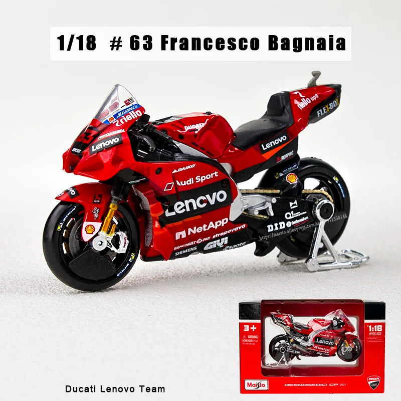 Maisto 1:18 NEW 2023 Ducati Lenovo Team  #1 Bagnaia Champion Moto GP Racing casting alloy motorcycle Model collection gift toy