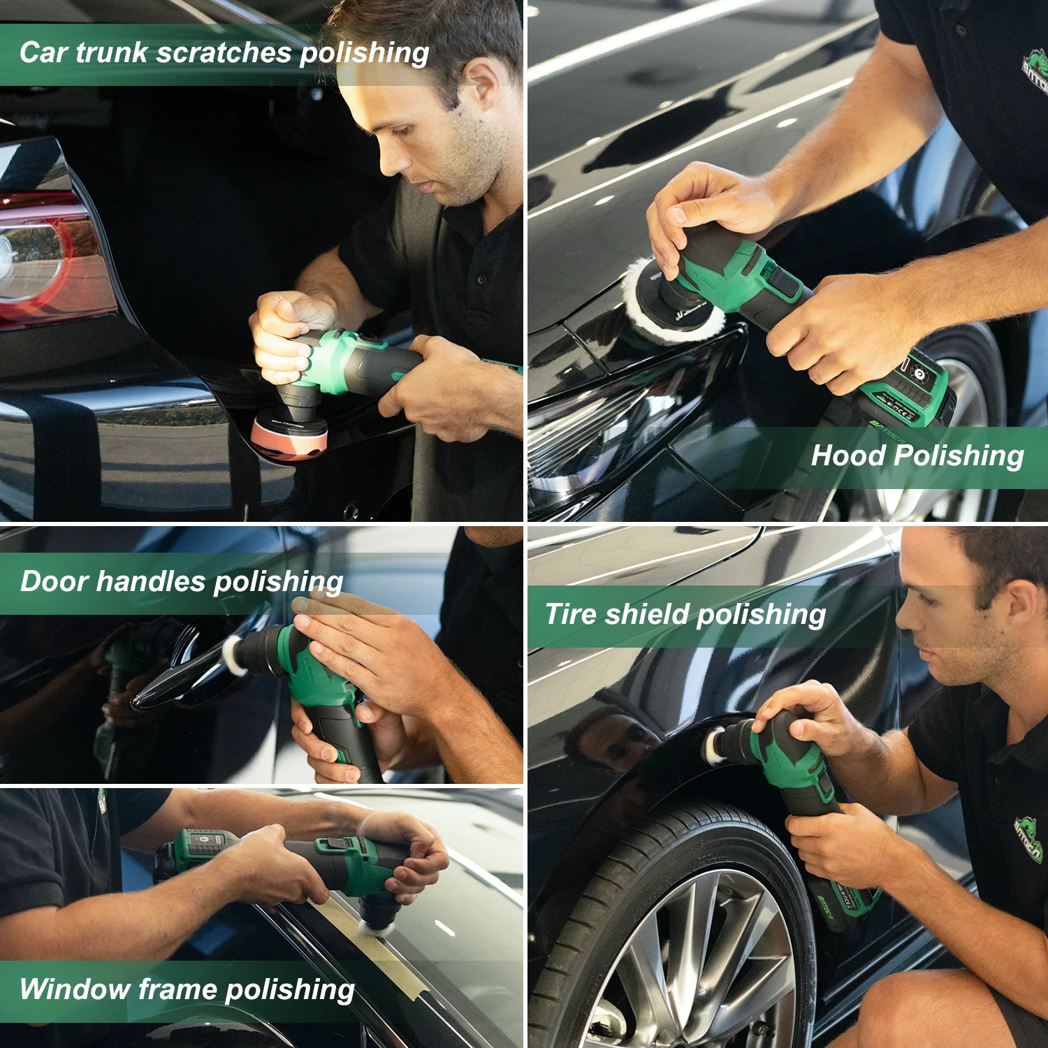 BATOCA S4 Cordless Car Polisher Machine Wireless Car Polishing Machine 3mm/12mm Random Orbital Free 2pcs 2.0Ah Lithium Battery