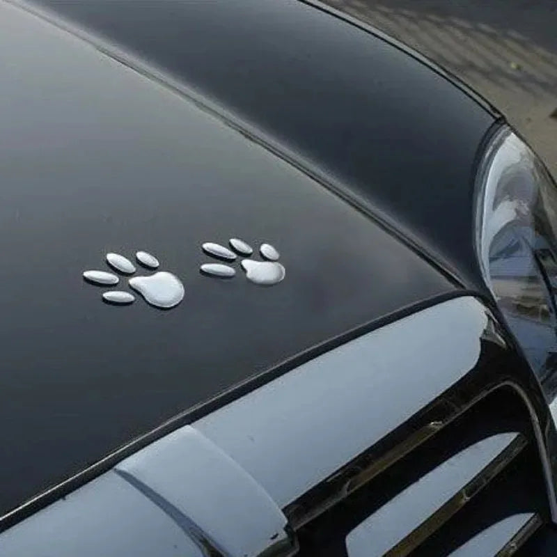 1 Sheet Car Stickers Creative Decals Paw 3D Animal Dog Cat Foot Prints Decal Car Motocycle Sticker Car Accessories