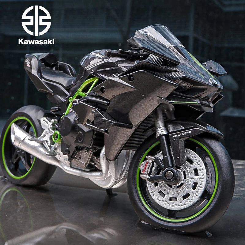 1/12 Kawasaki H2R Ninja Die Cast Motorcycle Model Toy Vehicle Collection Autobike Shork-Absorber Off Road Autocycle Toys Car