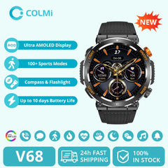 COLMI V68 1.46'' HD Display Smartwatch Men 100 Sports Modes Compass Flashlight Military Grade Toughness Smart Watch