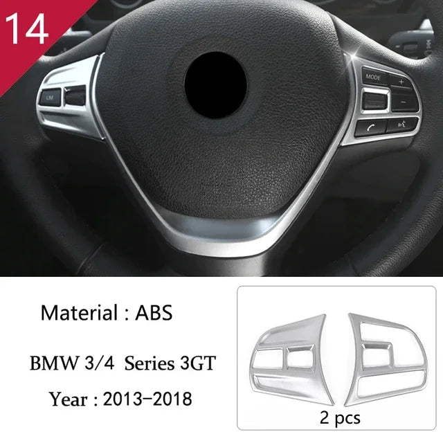 For BMW 3 4 Series F30 F31 F34 F36 Car Styling interior Buttons panel frame Decoration Cover Trim stainless steel Accessories